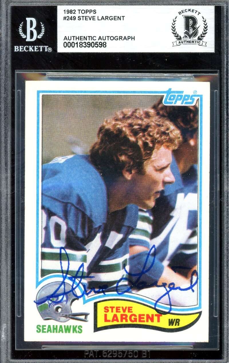 Steve Largent Beckett BAS Signed 1982 Topps Autograph