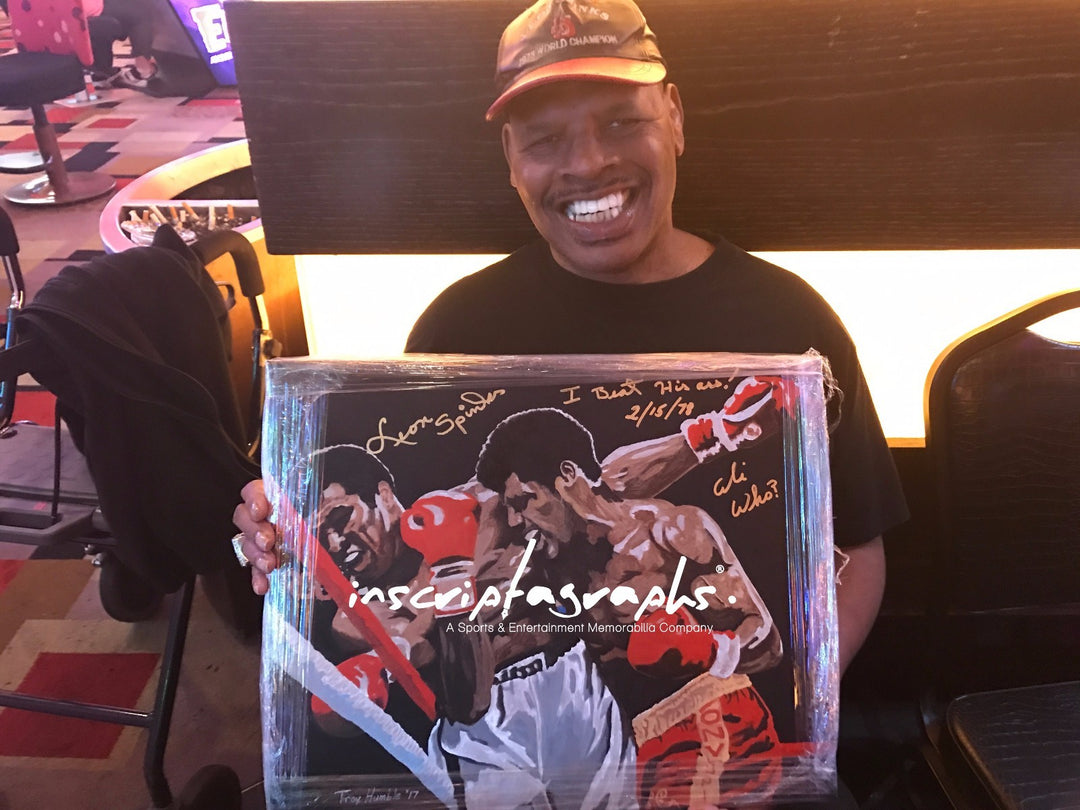 Leon Spinks Signed Original 1/1 Hand Painting COA Autograph Canvas Muhammad Ali