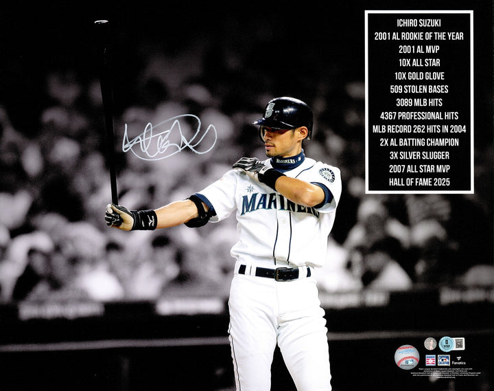 Ichiro Suzuki Auto Signed 16x20 Photo Mariners IS Holo & Beckett Wit #2W997000