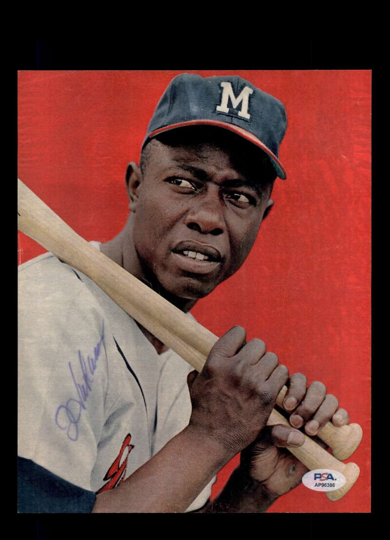 Hank Aaron PSA DNA Signed 8x10 Photo Vintage Autographed Braves