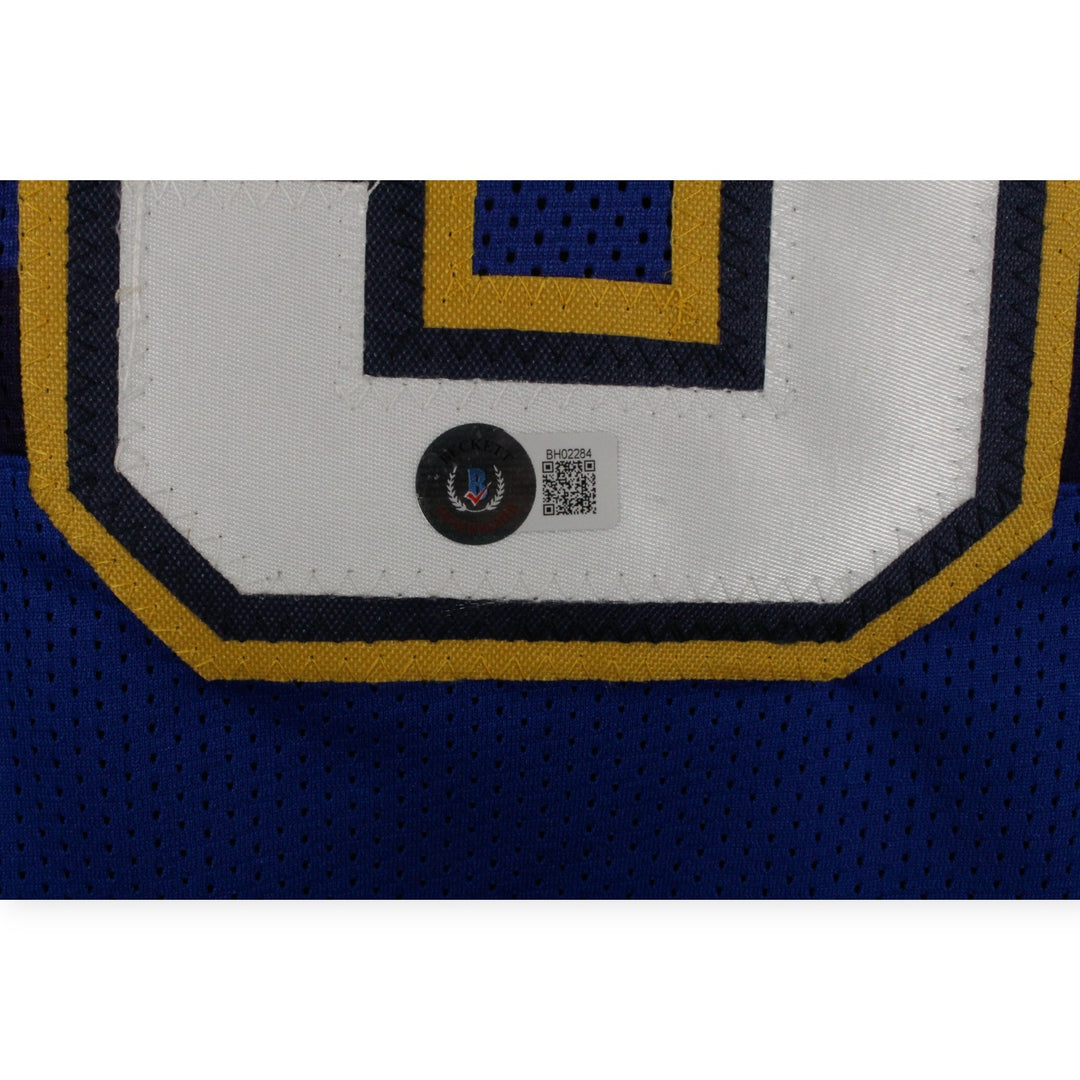 Dikembe Mutombo Autographed Pro Style Size XL Blue Jersey Beckett 50297