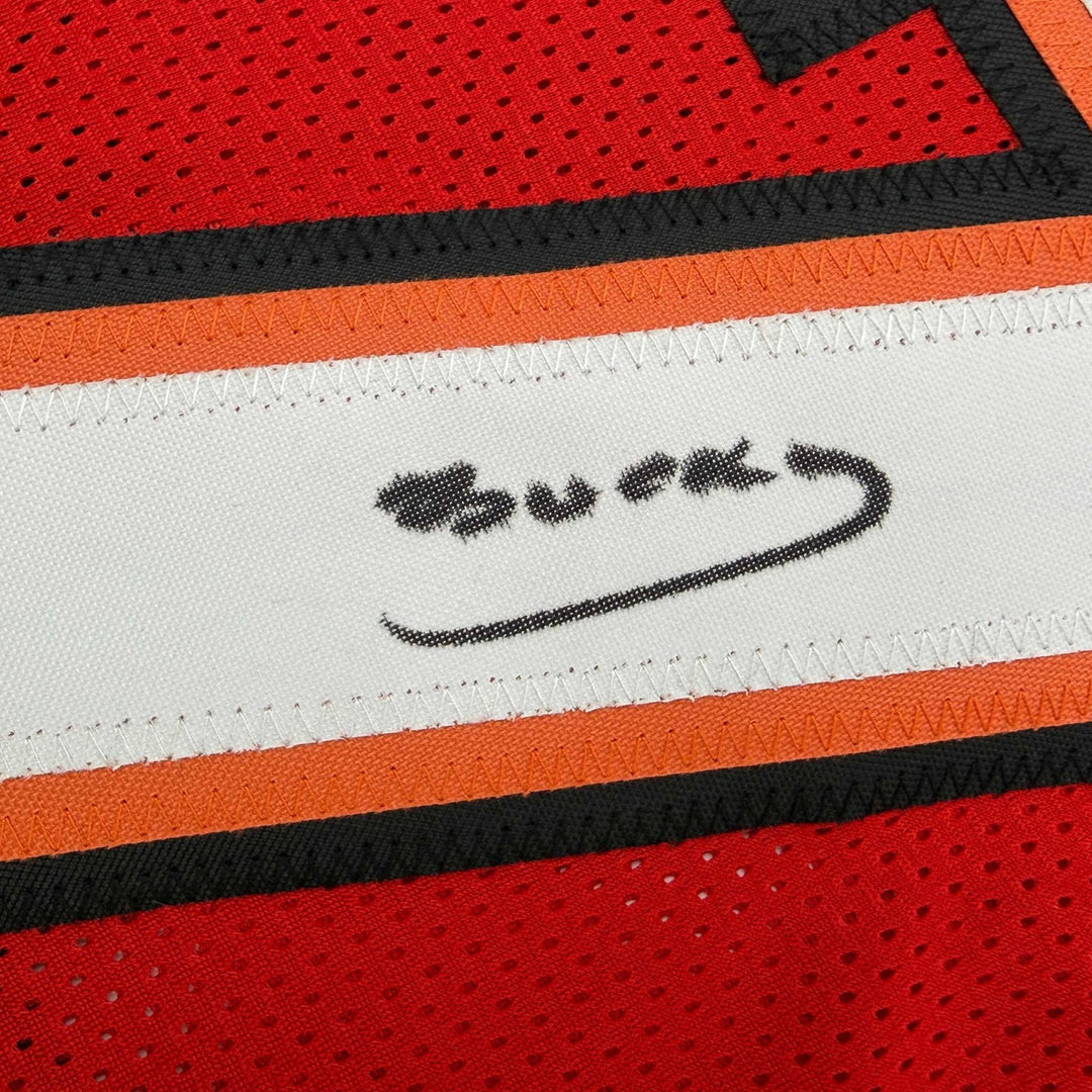 Autographed/Signed Bucky Irving Tampa Bay Red Jersey Beckett BAS COA