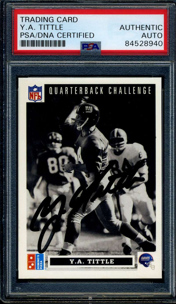 YA Tittle PSA DNA Coa Signed 1991 Upper Deck Dominos Autograph