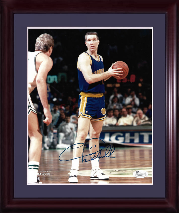Chris Mullin signed 8x10 photo framed  Vs Larry Bird auto JSA COA hof Warriors