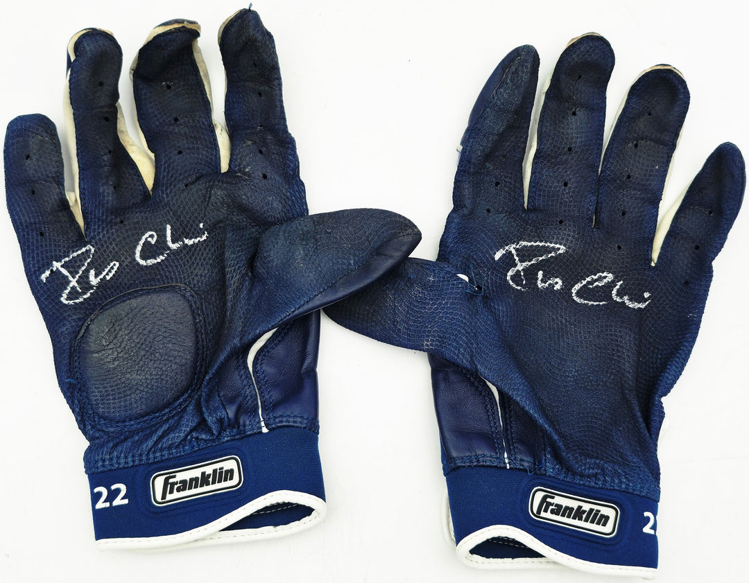 Robinson Cano Signed Blue & White Franklin Game Used Batting Gloves Mariners