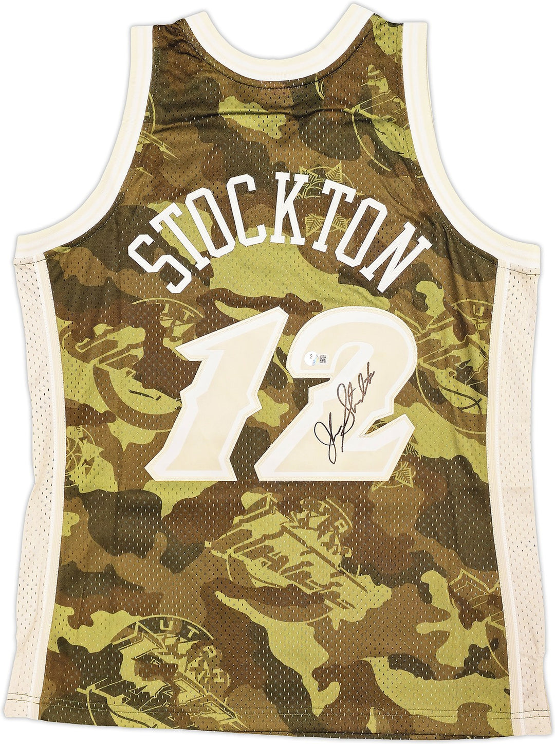 Jazz John Stockton Auto Green Auth Mitchell Ness 98-99 HWC Swingman Jersey L BAS