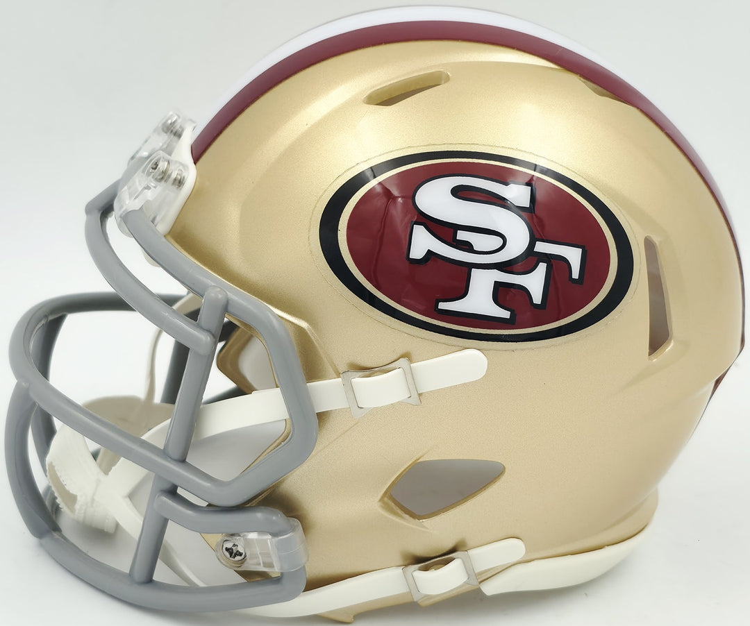 Ricky Pearsall Signed San Francisco 49ers Gold Speed Mini Helmet Beckett Witness