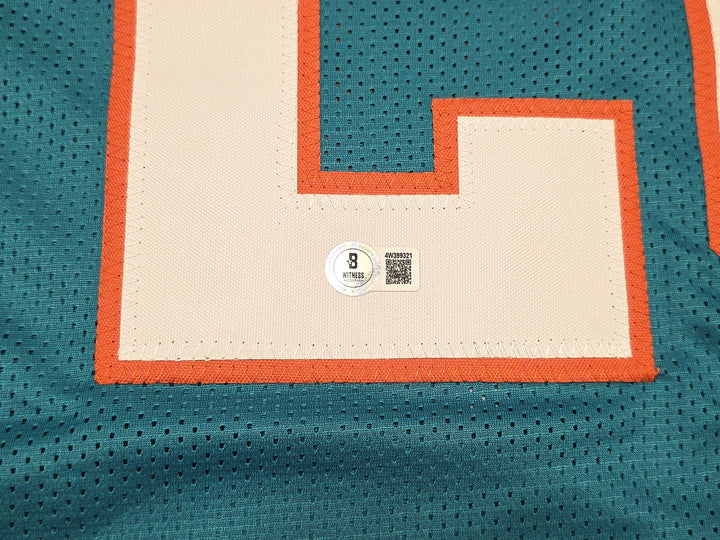 Miami Dolphins De'Von Achane Signed Teal Jersey Beckett Witness