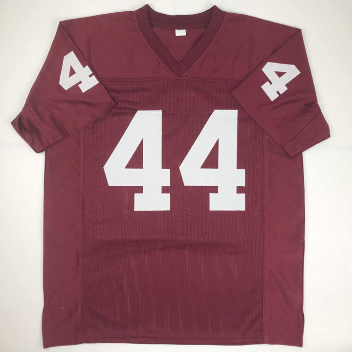 Autographed/Signed Brian Bosworth Oklahoma Red College Football Jersey JSA COA