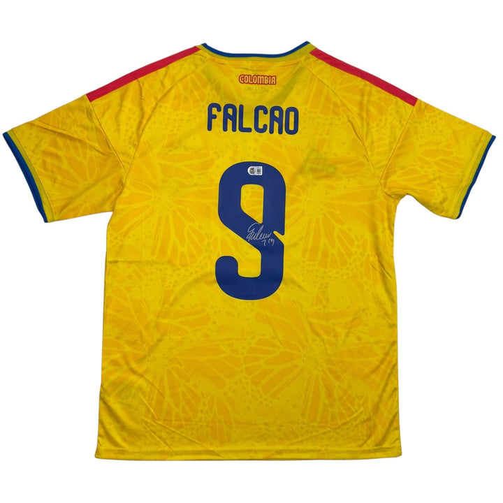 Autographed/Signed Radamel Falcao Columbia Yellow Soccer Jersey BAS COA
