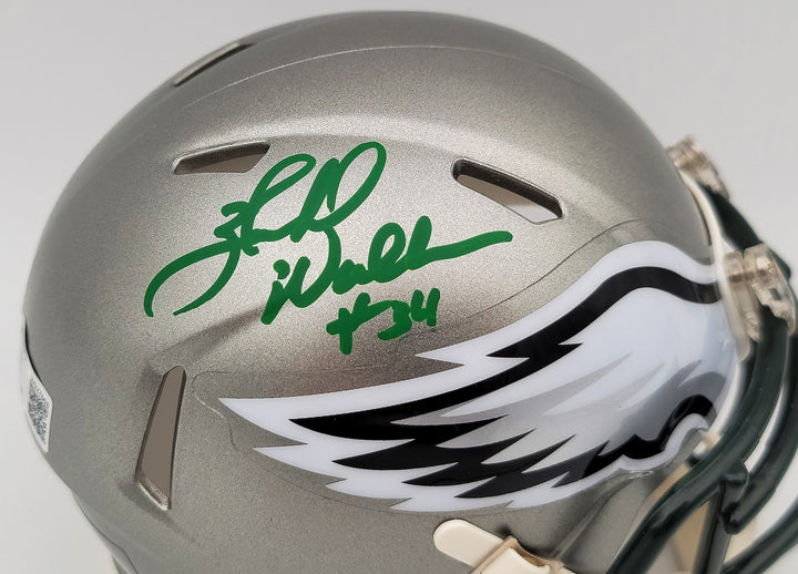 Herschel Walker Autographed Signed Eagles Flash Silver Speed Mini Helmet Beckett