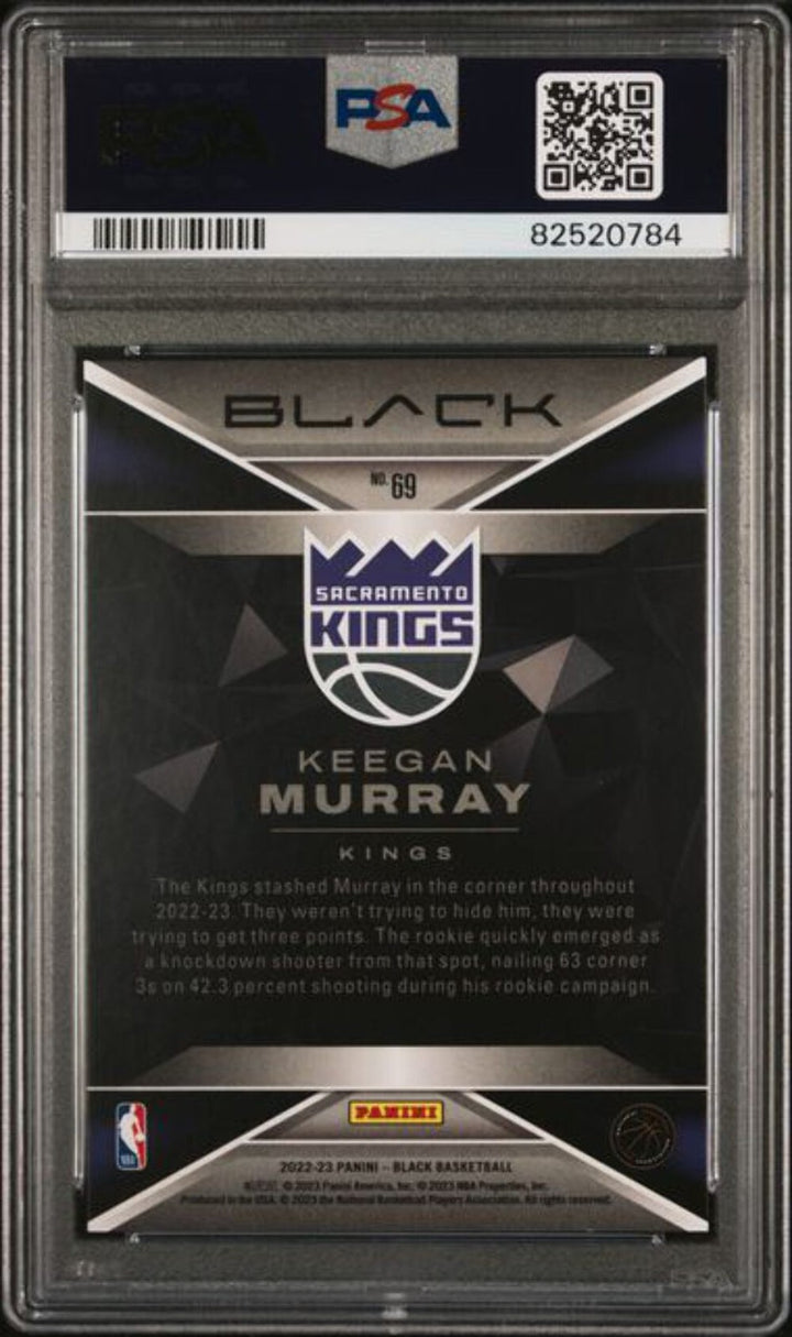 Graded 2022 Panini Black Keegan Murray #69 /35 Copper Rookie RC Card PSA 10 Mint