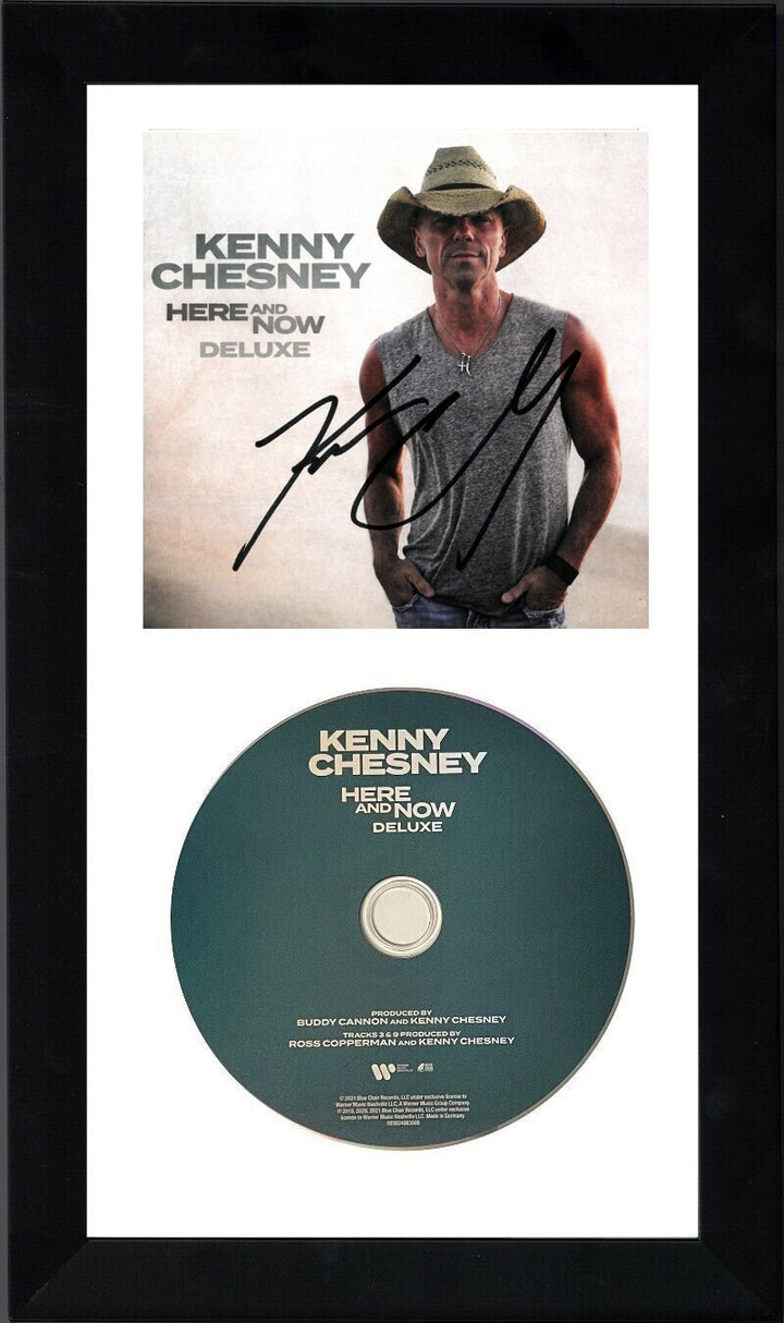 Kenny Chesney signed 2020 "Here and Now" Deluxe CD Cover/CD/Framed 6.5x12 - JSA