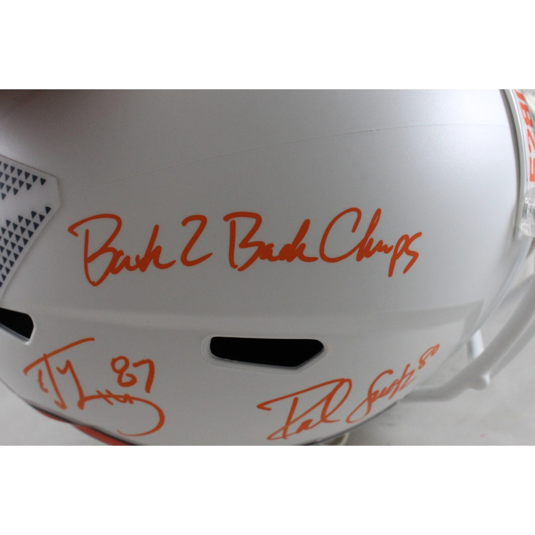 Ed McCaffrey Rod Smith Signed Denver Broncos F/S Alt 24 Helmet Beckett 56367