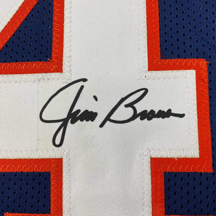Facsimile Autographed Jim Brown Syracuse Blue Reprint Laser Jersey Size Men's XL