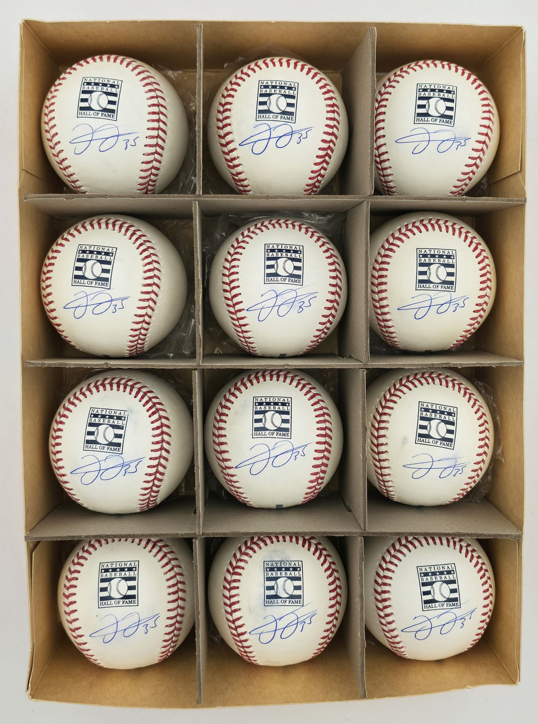 Frank Thomas Signed Hall of Fame Logo Baseball 12 Count Lot Imperfection Beckett