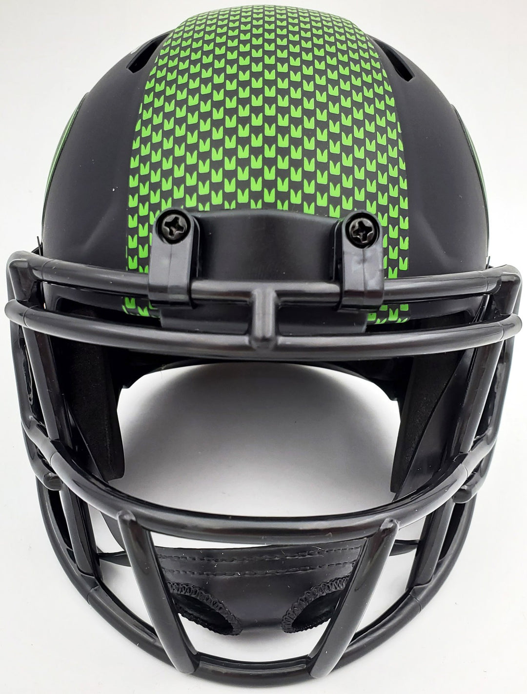 Russell Wilson Signed Eclipse Black Seahawks Speed Mini Helmet In Silver RW Holo