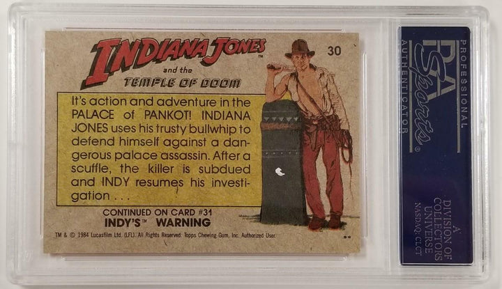 Jonathan Ke Quan signed 1984 Topps Indiana Jones #30 Peril in Palace Card ~ PSA