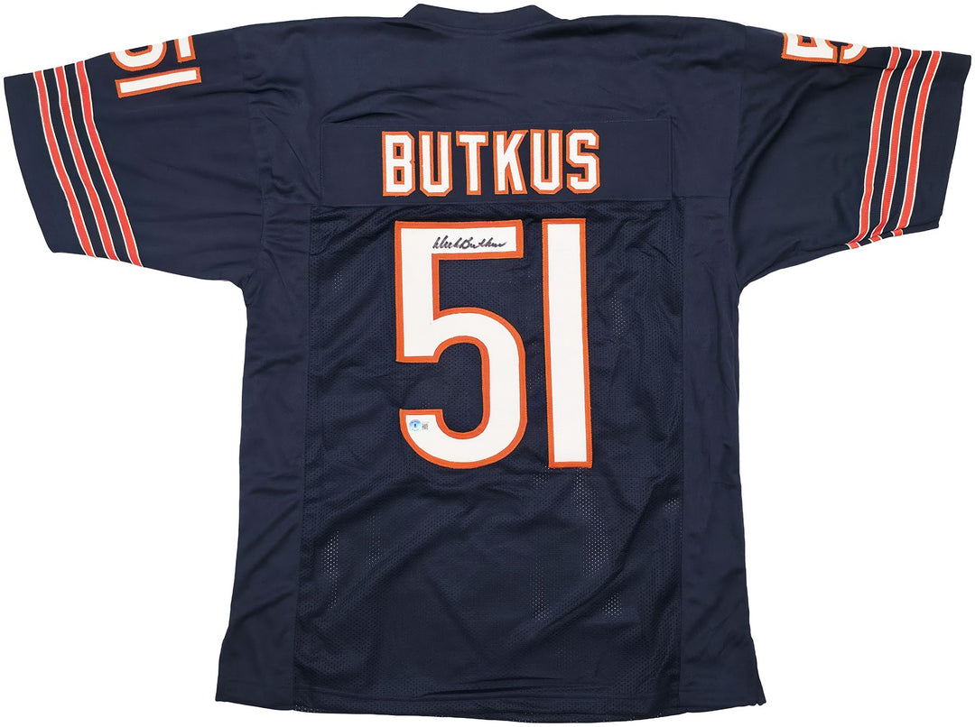 Chicago Bears Dick Butkus Signed Blue Jersey Beckett Wit