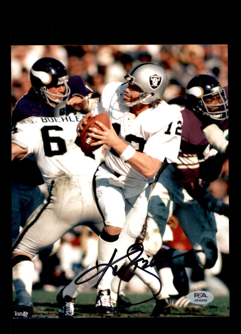 Ken Stabler PSA DNA Autograph 8x10 Photo Raiders Signed