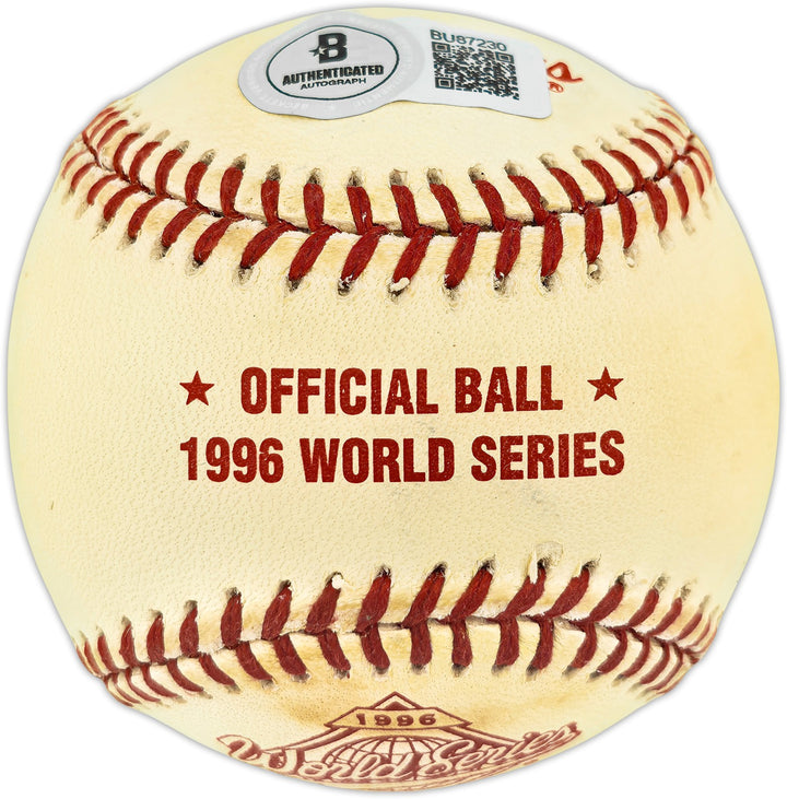 Jim Leyritz Autographed Signed Official 1996 WS Logo Baseball Yankees Beckett