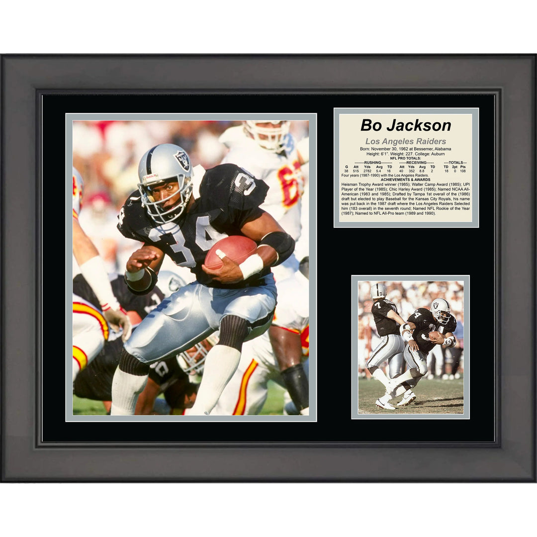 Framed Bo Jackson Oakland Las Vegas Raiders 11"x14" Football Three Photo Collage