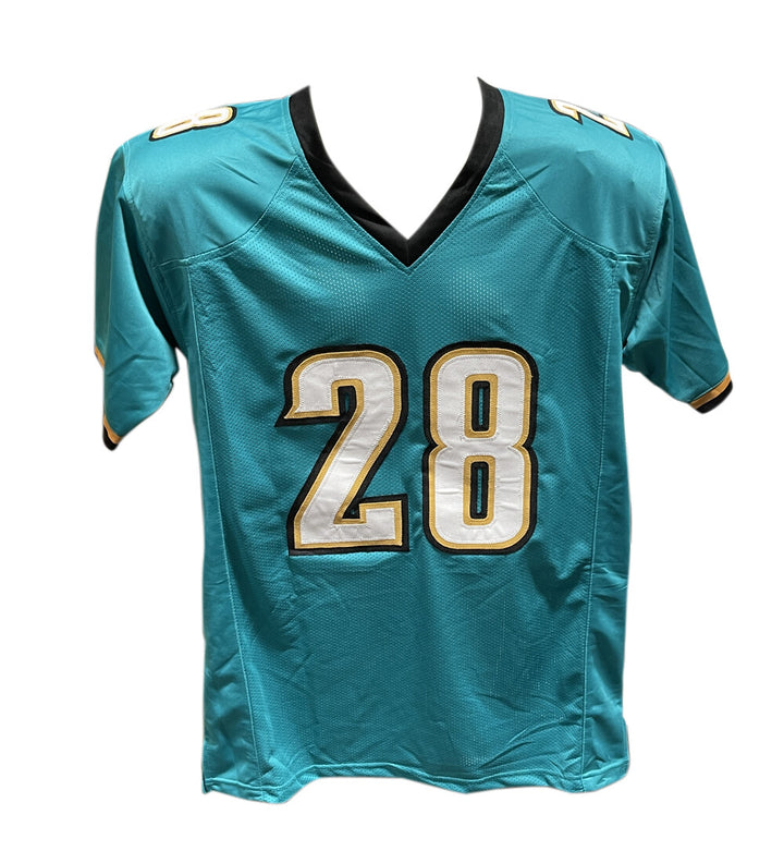Fred Taylor Autographed/Signed Pro Style Jersey Teal Insc. Beckett 40941