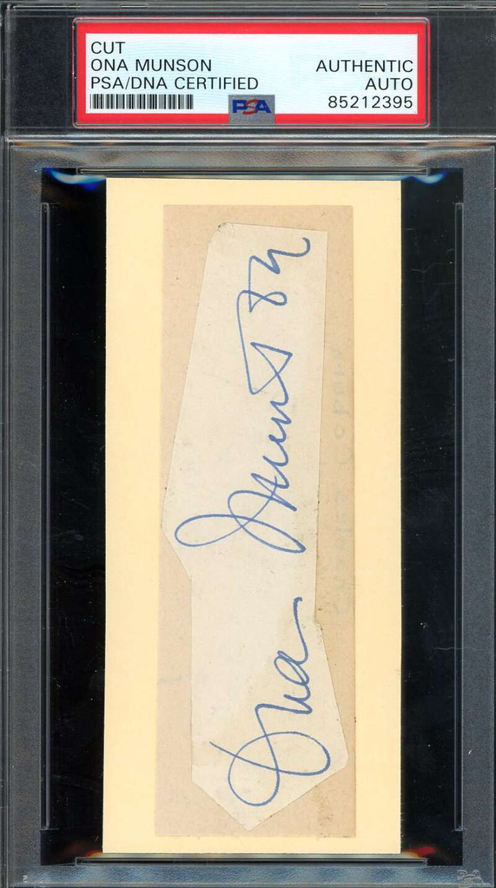Ona Munson PSA DNA Signed Gwtw Belle Watling D.55 3x5 Index Card Cut Autograph