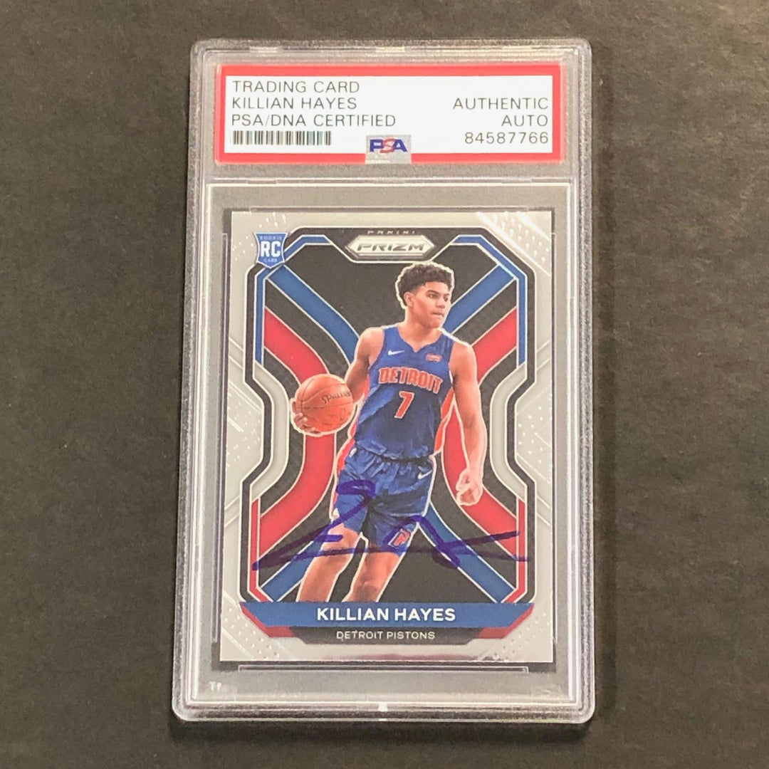 2020-21 Panini Prizm #270 Killian Hayes Signed Card AUTO PSA Slabbed RC Pistons