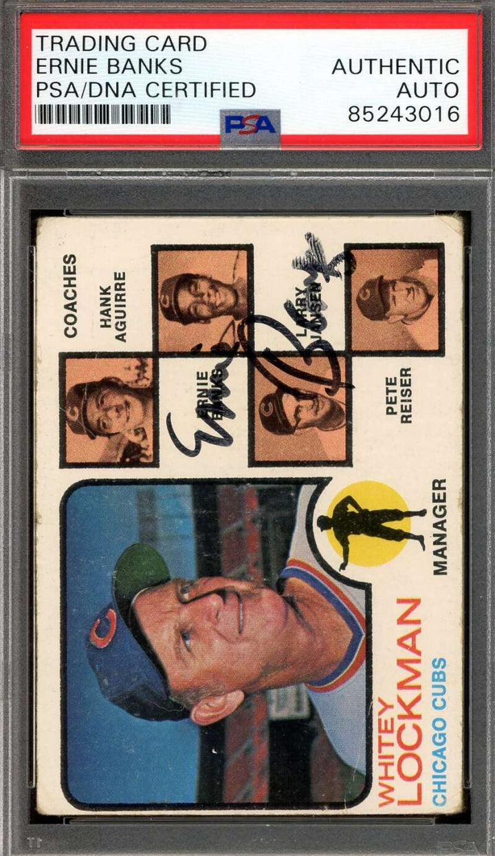 Ernie Banks PSA DNA Signed Rare 1973 Topps Autograph
