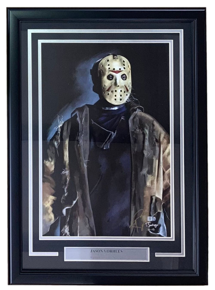 Jason Vorhees Framed 13x19 Friday The 13th Lithograph Signed by Tony Santiago