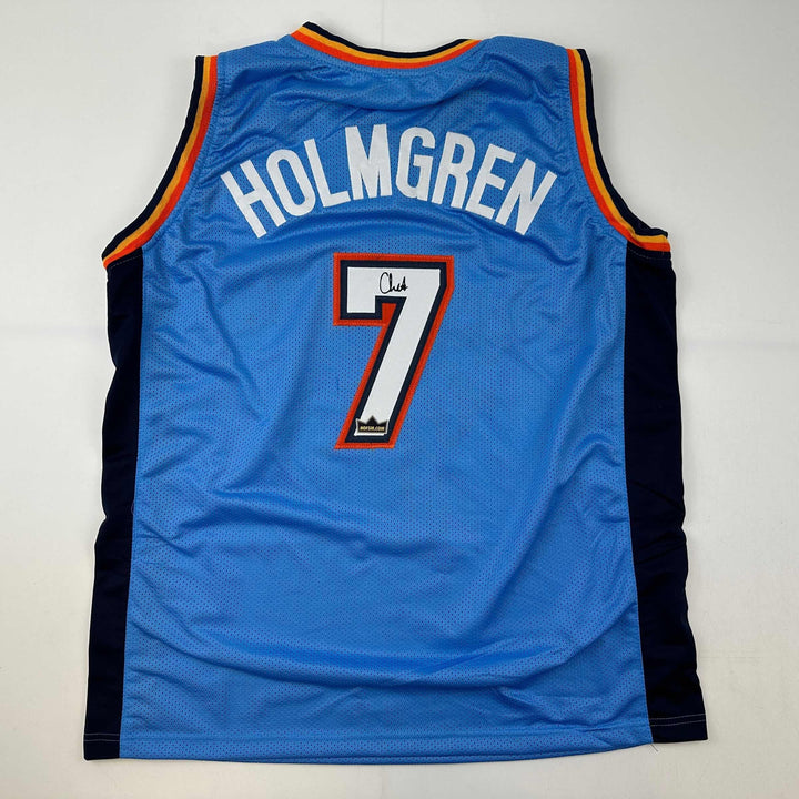 Facsimile Autographed Chet Holmgren Oklahoma City Blue Reprint Jersey Men's XL