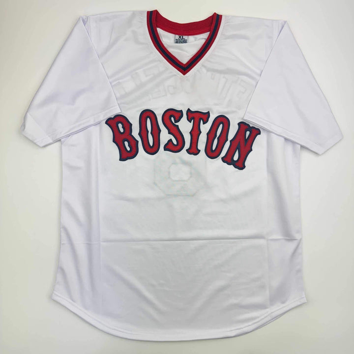 Autographed/Signed Rico Petrocelli HOF 1999 Boston White Baseball Jersey JSA COA