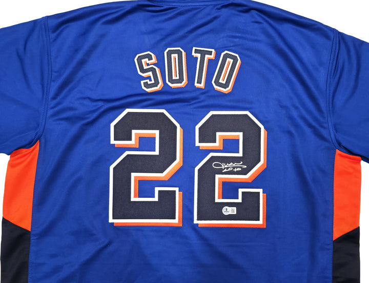 New York Mets Juan Soto Autographed Signed Blue Jersey Beckett BAS QR