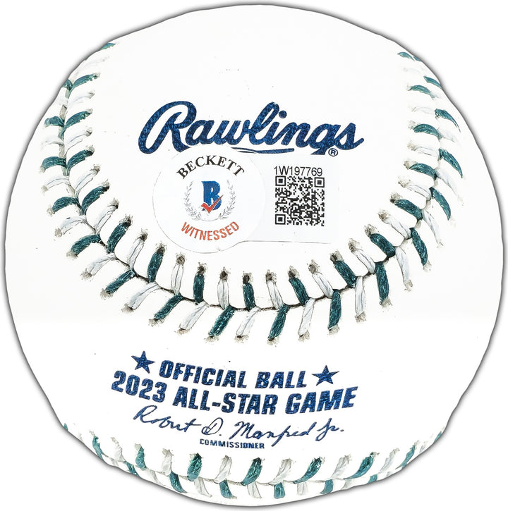 Josh Jung Signed 2023 All Star Game Logo Game Baseball Texas Rangers Beckett Wit