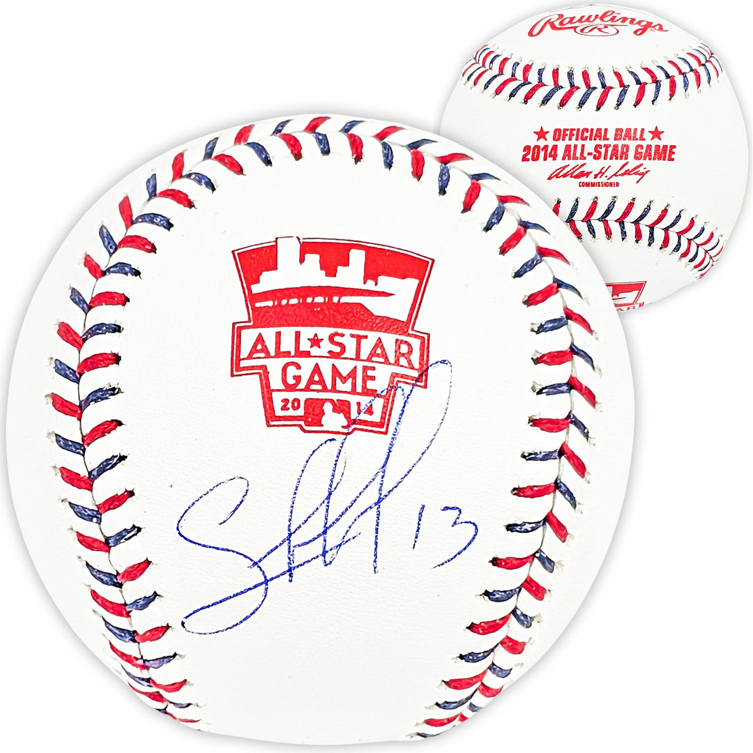 Salvador Perez Auto Official 2014 All Star Game Logo Baseball Royals Beckett
