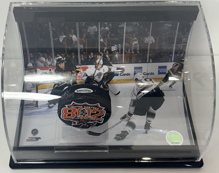 Wayne Gretzky Signed 802 All Time Goal Puck /99 Auto W/ Case Kings UDA COA HOF