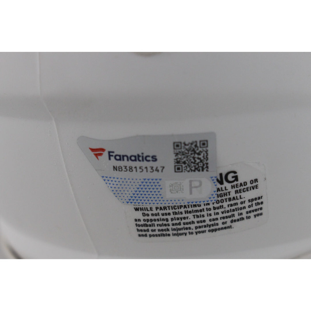 Tom Brady Autographed New England Patriots Flat White Mini Helmet Fanatics 48962