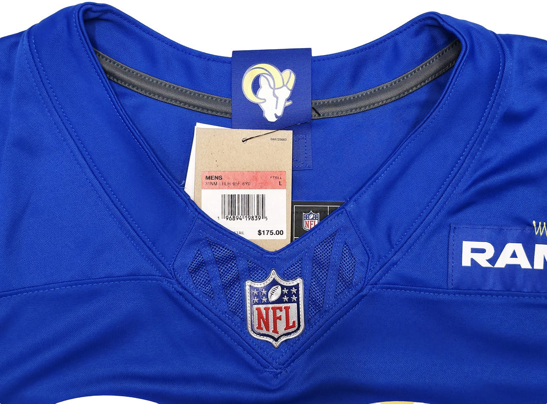 Los Angeles Rams Aaron Donald Signed Blue Nike Dri Fit Jersey Size L Beckett Wit
