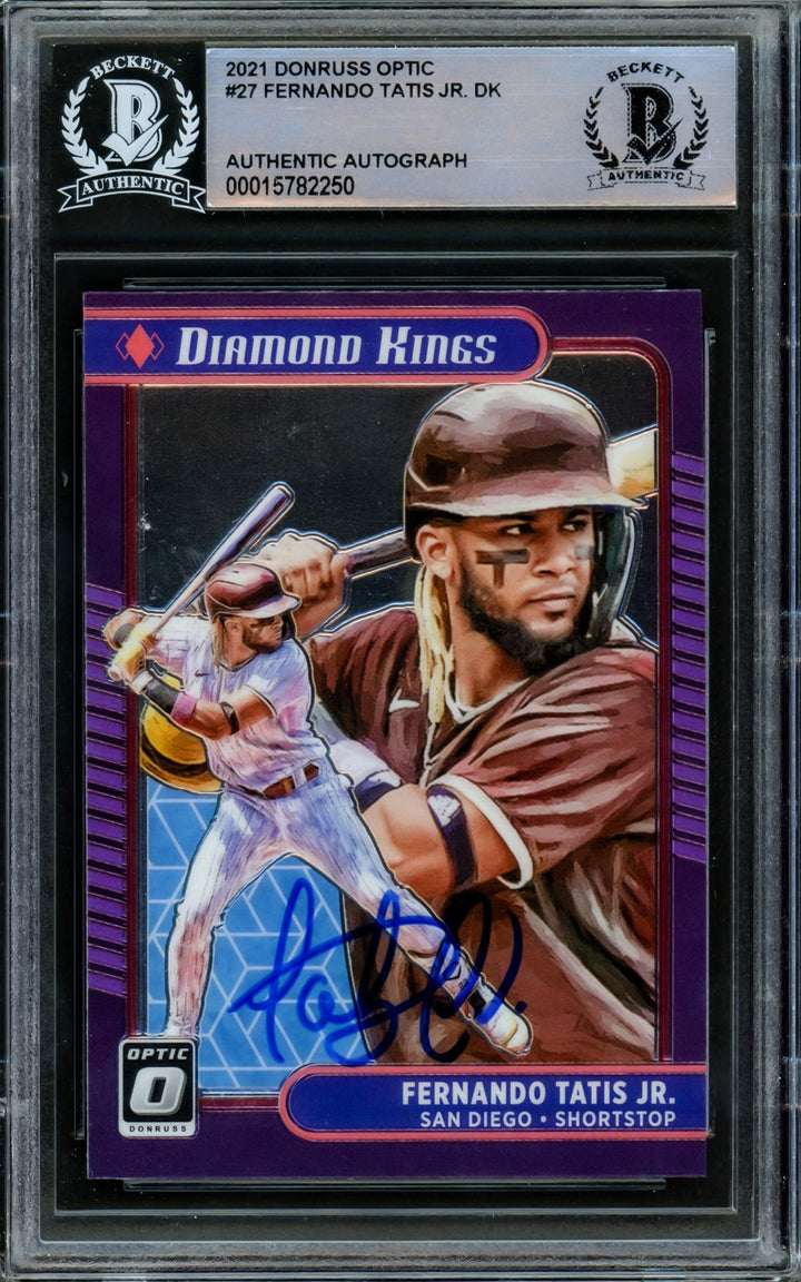 Fernando Tatis Jr. Signed 2021 Donruss Optic Diamond Kings Card #27 San Diego