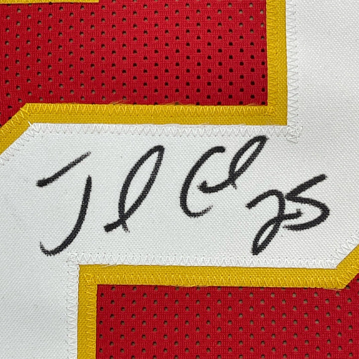 Framed Signed Jamaal Charles 35x39 Kansas City Red Jersey JSA COA
