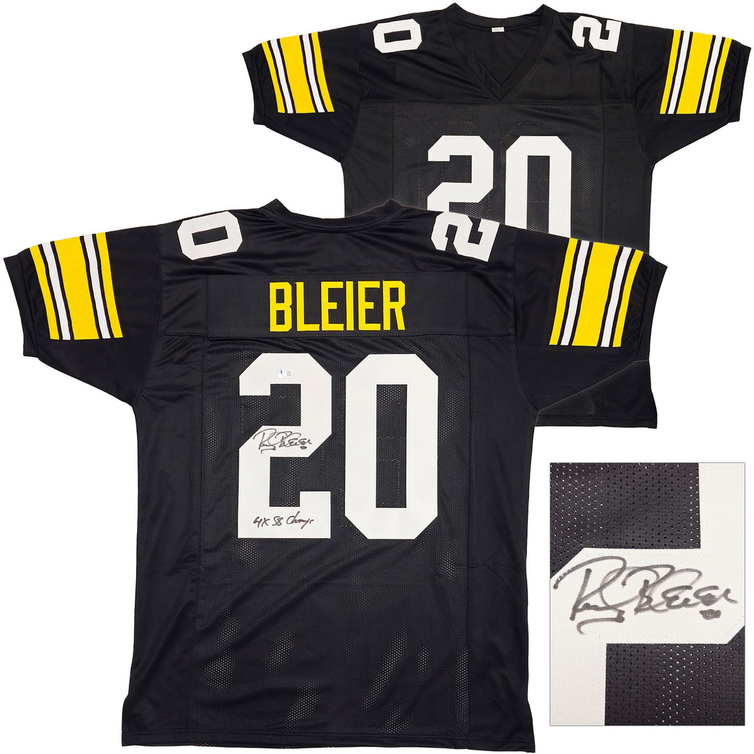 Pittsburgh Steelers Rocky Bleier Signed Black Jersey "4X SB Champ" Beckett