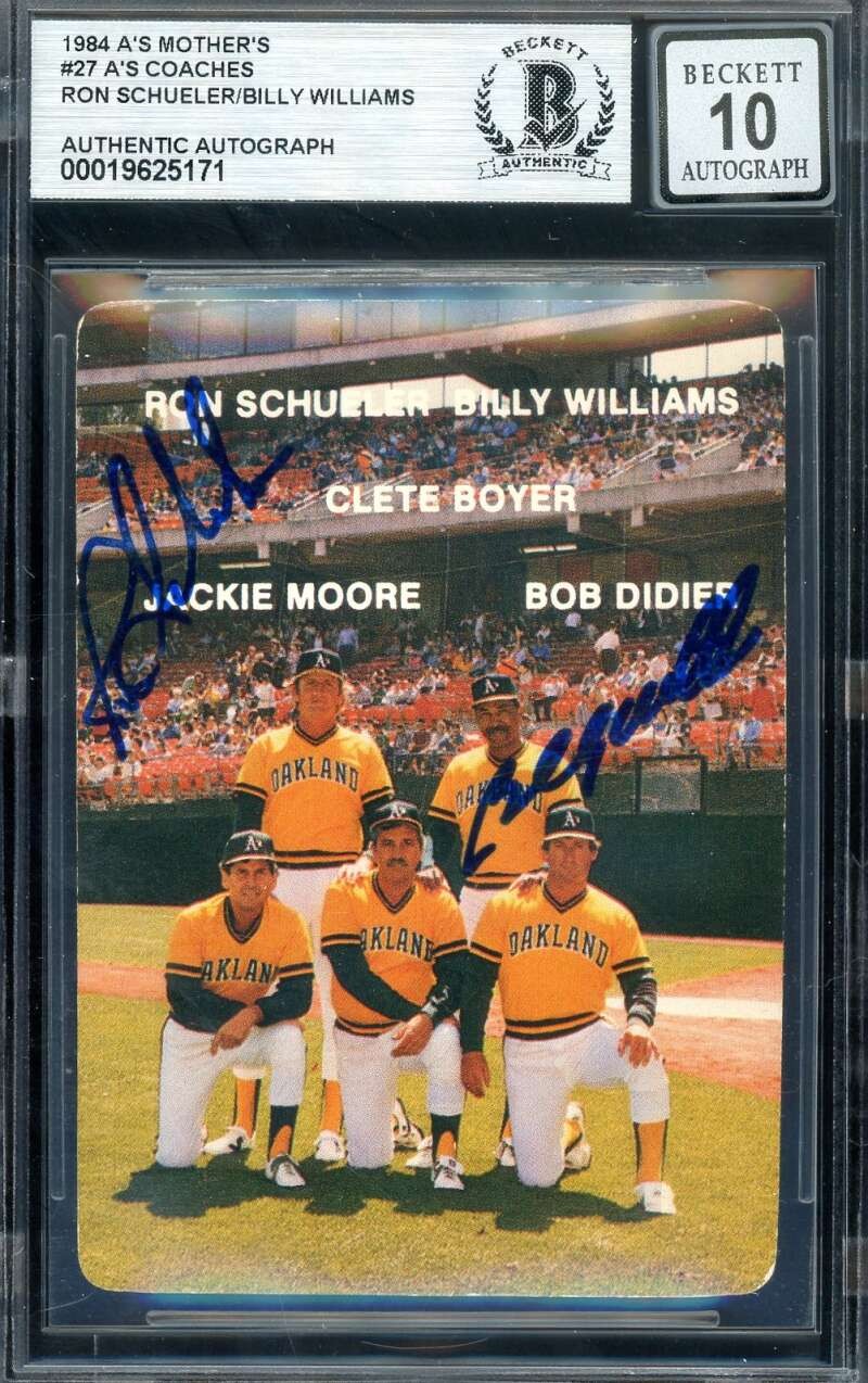 Ron Schueler Billy Williams Gem Mint 10 Beckett BAS Signed 1984 Mother's Cookies