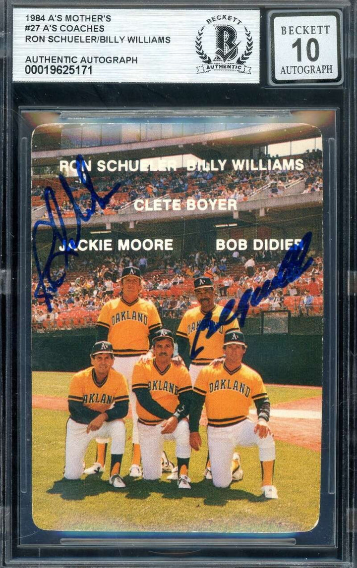 Ron Schueler Billy Williams Gem Mint 10 Beckett BAS Signed 1984 Mother's Cookies