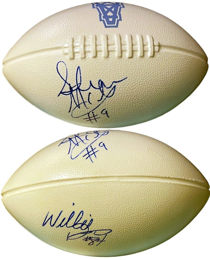 Steve McNair/Willie Davis Dual Signed Oilers Logo 5” Mini Plastic Football- BAS