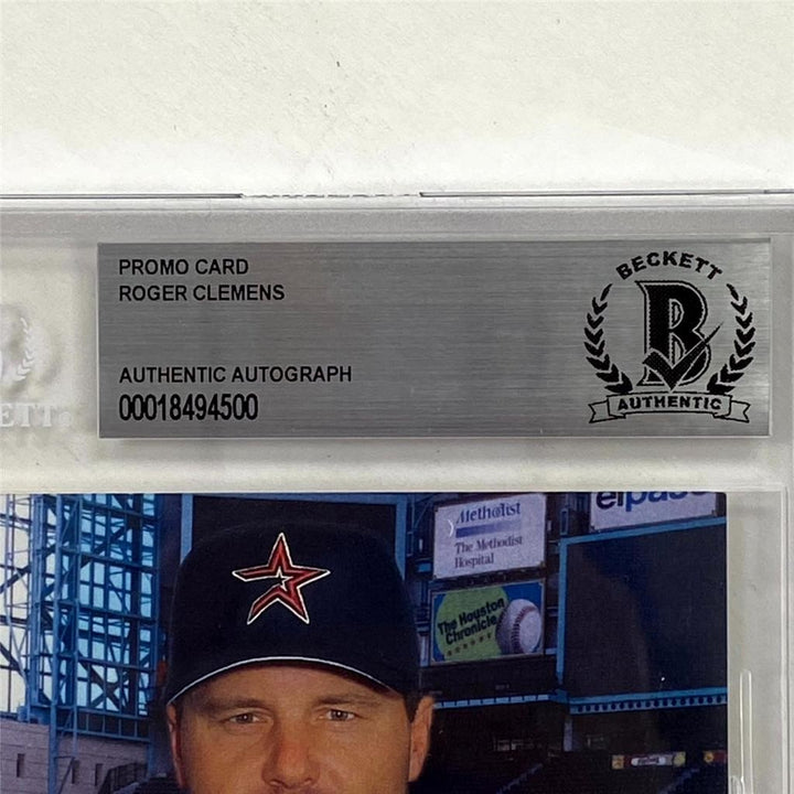 Roger Clemens signed 2004 All-Star Game 3.5x5 Jumbo Promo Card auto Beckett BAS