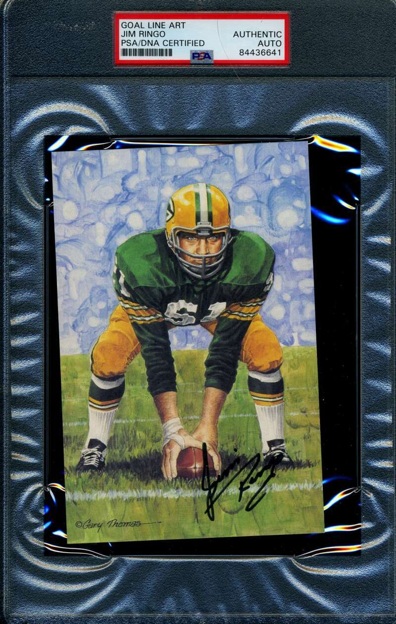 Jim Ringo PSA DNA Slabbed Signed Goal Line Art Card Autograph