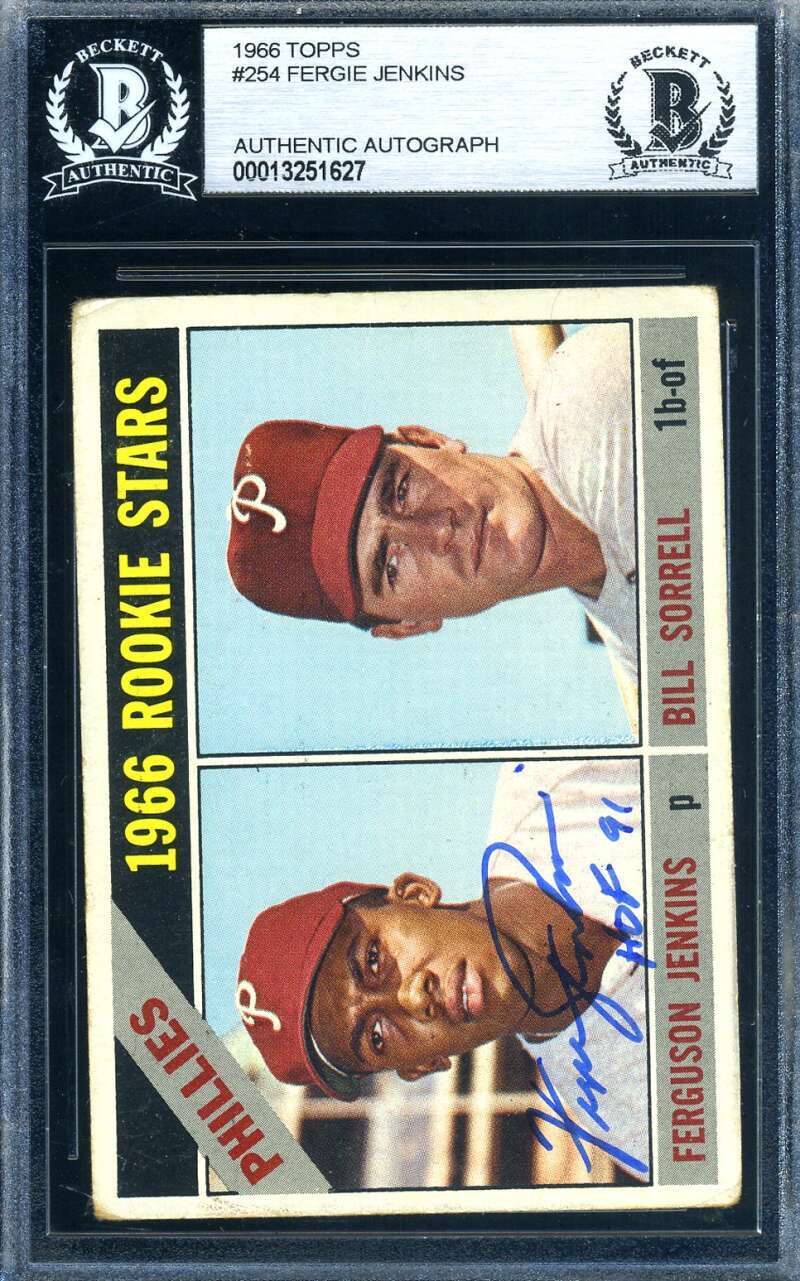 Fergie Jenkins Beckett Signed 1966 Topps Rookie Stars Autograph