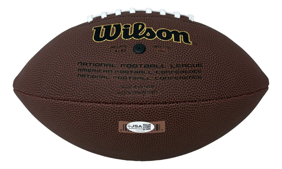 Drew Bledsoe New England Signed Wilson NFL Super Grip Football JSA QR