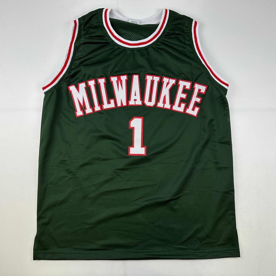Facsimile Autographed Oscar Robertson Milwaukee Green Reprint Jersey Men's XL